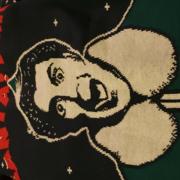Elf Buddy SANTA! OMG I KNOW HIM! Ugly Christmas Sweater Size M - Picture 3 of 7
